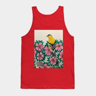 Iowa state bird and flower, the goldfinch and wild rose Tank Top